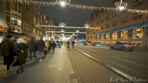 Amsterdam Christmas Night Walk – Twinkling Lights & Winter Charm (4K)