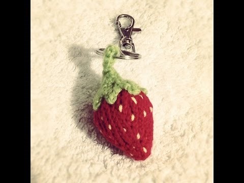 How to Knit Short Rows, Make Loop: Strawberry Keychain
