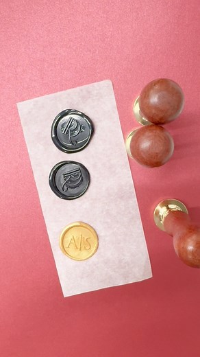 When working with custom wax stamps, it’s best to gather a few orders and make them together to save some time. Wax seals can’t be rushed to dry before taking the off the stamp. However, while you wait, your wax gun will over heat so it’s best to get a gun that has a high and low heat setting so you can adjust as needed! #waxseal #waxsealstamp #waxseals | Stephita Wedding Invitations