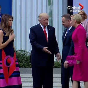 The latest installment in the Donald J. Trump handshake saga: The President had a bit of an awkward moment with Polish First Lady Agata Kornhauser-Duda while meeting Thursday morning in Warsaw. Do you think this was a snub? READ MORE: http://glbn.ca/Y5ymYK | Global News