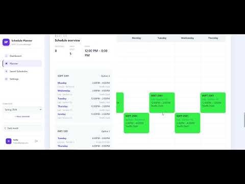Schedule Planner Web App Demo