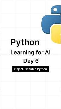 Python Learning for AI — Day 6: Object-Oriented Python #python #machinelearning #ai #coding