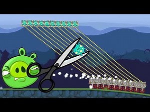 Bad Piggies - CUT THE ROPE! 1000 ALIEN PIG CARRYING ROPE EXPERIMENT!