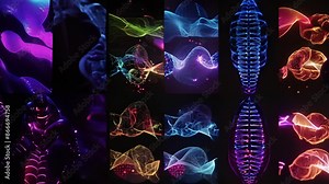 A series of animations displaying the effects of environmental factors on epigenetic modifications with striking differences in gene expression patterns between identical cells exposed Stock Video