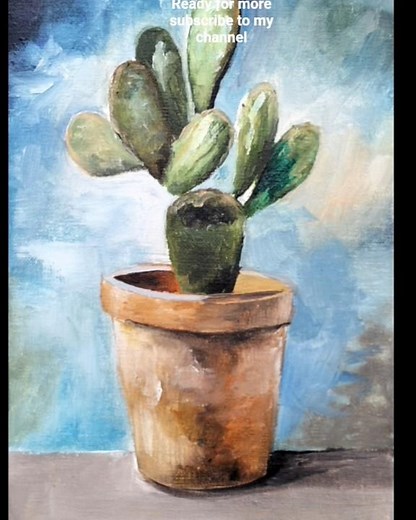 How to Paint a Realistic Cactus Plant for Beginners #art #painting