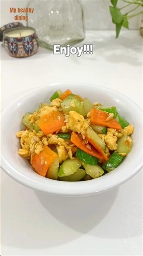 Stir fried egg cucumber recipe #recipe