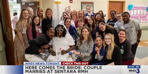 Here Comes The Bride: Couple marries at Sentara RMH
