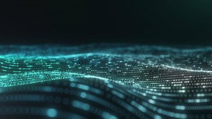 Dynamic Blue Digital Particle Wave