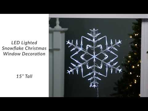 15" LED Lighted Snowflake Christmas Window Decoration - White | Northlight NL01021
