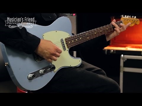 Fender Custom Shop 1963 Relic Telecaster Electric Guitar, Blue Ice Metallic