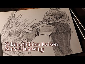 ASMR Drawing Sukuna Drawing face jujutsukaisen