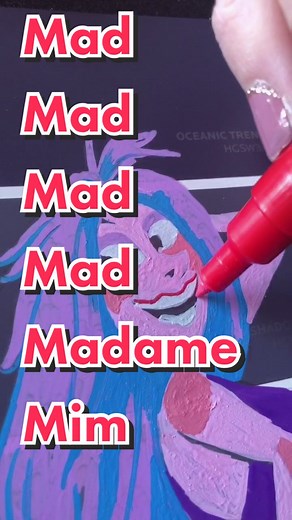 Artistic Disney Villains: Madame Mim with Silvery Voice and Long Purple Hair