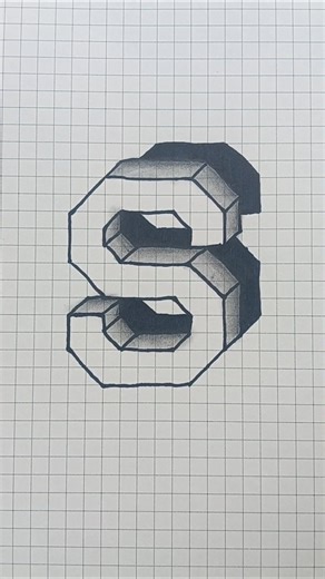 How to draw 3D "S" letter #shorts
