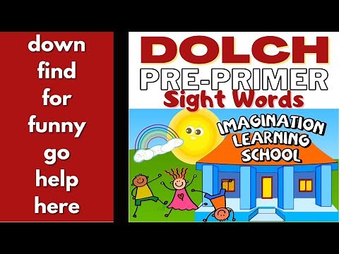 Dolch Pre-Primer Sight Words (Preschool - Kindergarten) Sight Word Flashcards