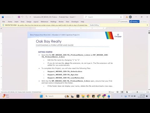 New Perspectives Word 365 | Modules 5-7: SAM Capstone Project A Oak Bay Realty