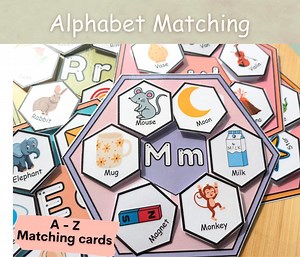 Alphabet Matching Activity Printable | ABC Letter Recognition Game | Toddler Preschool Learning Cards | Alphabet Tracing and Matching Cards. - Etsy