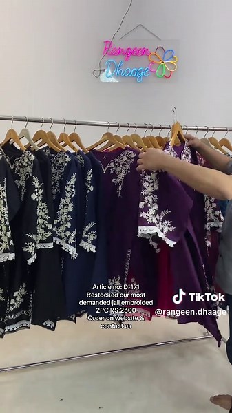 Article no: D-171 Restocked our most demanded jall embroided 2PC RS:2300 Order on website & contact us #creatorsearchinsights