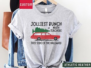 Math Teacher Christmas Shirt, Math Teacher Gift, Jolliest Bunch of Teachers, Funny Holiday Ugly Shirt, Matching Teacher Holiday Shirt - Etsy