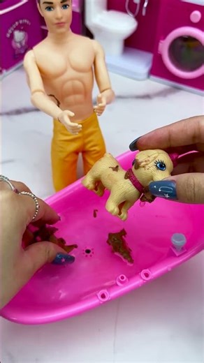 Doll Bath Time | Relaxing Toy Unboxing & ASMR #shorts