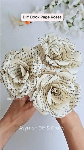 DIY Cute Paper Rose from Book 🤍 easy gift idea #giftideas #rose #handmade #diy