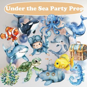 Under the Sea Cutouts, Sea Animals Props, Underwater Theme Party, Sea Life Cutouts, Ocean Animals Party Decoration, Ocean Baby Shower, Boys - Etsy