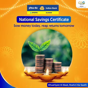 2K views · 506 reactions | Get ready to invest in National Savings Certificate (NSC) with Indian Bank today for a better tomorrow with returns of 7.70%*p.a. For details, visit your nearest Branch. *t&c apply #IndianBank #KhushiyonKiBaatRoshniKeSaath Department Of Financial Services, GOI | Indian Bank | Facebook