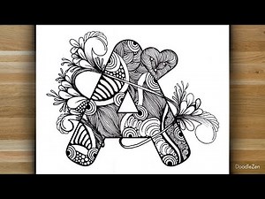 Zentangle Alphabet A — Relaxing Zentangle-Inspired Art | Zendoodling