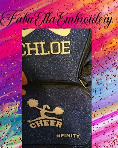 Blue Sparkle Glitter NFinity Backpack For Cheerleaders