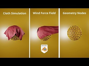 How to create Cloth Simulation + Geometry Nodes + Wind Force Field - Blender Tutorial