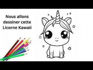 COMMENT DESSINER UNE LICORNE KAWAII DÉBUTANT
