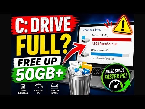 C Drive Full? Delete Hidden Windows Junk Files & Speed Up Your PC (Windows 10/11)