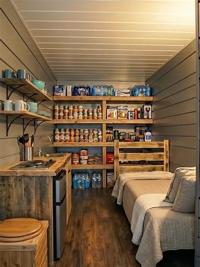 I built a secret bunker in the mountains!🤯 #DIY #luxurybunker #secretroom #transformation #built