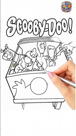 Draw Scooby-Doo & the Mystery Machine | Easy Step-by-Step Drawing for Kids#kids #stepbystepdrawing