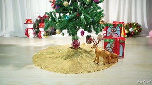 Rose Gold Glitter Sequin Tree Skirt (48Inch) - Ideal for 7ft-8ft Christmas Trees | Xmas Decor