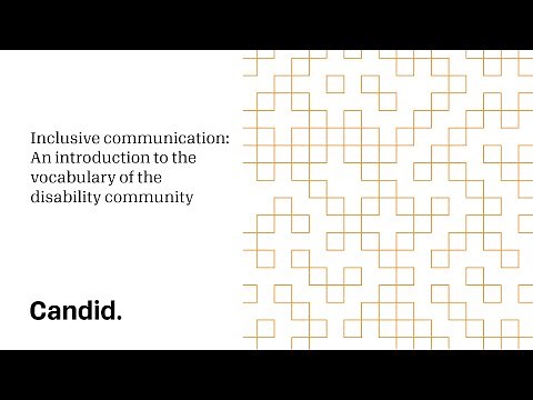 Inclusive communication: An introduction to the vocabulary of the disability community