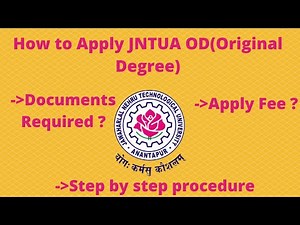 How to Apply for JNTUA OD(Original Degree)||Step by Step Procedure