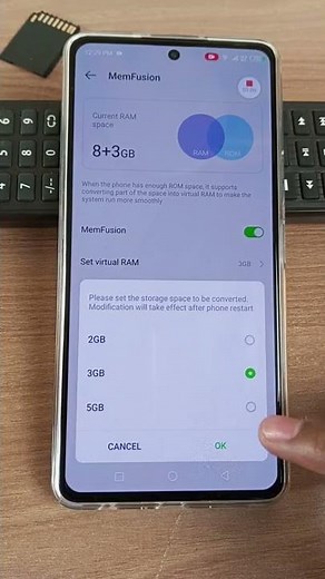 MemFusion; Infinix Note 12 VIP's Extended Memory