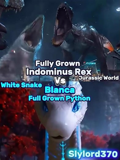 The Indominus Rex (Fully Grown) Vs Blanca (Full Grown Python)