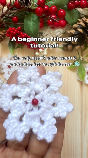 Crochet Artist | Sangeeta Kamal on Instagram: "♥️Crochet tutorial for a tiny snowflake with lovely festive vibes !❄️ ♥️Only 3 rounds + super beginner friendly! ♥️Perfect for garlands, ornaments, gift tags, or adding that handmade touch ✨ ♥️Day 77 of #100daysofcrochetingtill2025ends ♥️Save this snowflake pattern for later and try it this week! ♥️Tag me when you make yours — I would love sharing your creations! ♥️Follow for more quick crochet patterns and daily inspiration! 3 round snowflake croch