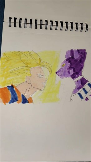 Drawing of Goku and Beerus😈😈😈😈 #anime #goku #beerus #drawing