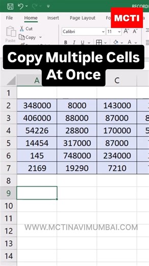 Shivraj Kalasada on Instagram: "How to Copy Multiple cells at Once in Excel #viral #explore #mcti #tips #excel"