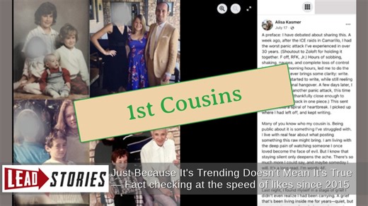Fact Check: Alisa Kasmer, Whose Facebook Post Says She's 'Grieving' What Trump Aide Stephen Miller 'Has Become,' IS His First Cousin | Lead Stories