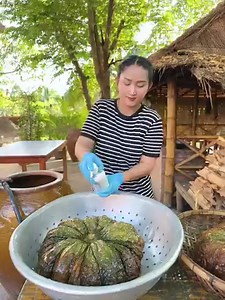 Yummy fry pumpkin cook duck eggs | Cooking with Sros Team