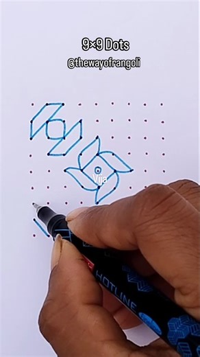 The Way of Rangoli | Rangoli with 9×9 Dots.Simpke and Easy Rangoli with 9×9 Dots for Beginners.#traditionalart #rangoli #indianart #rangolidesign #reelsinstagram | Instagram