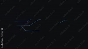 After effects circuit board lines. lines of current flowing in the circuit board