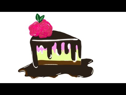 3d realistic cake drawing