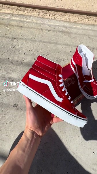 Red Vans Sk8 Hi Sneakers - Street Style Essential