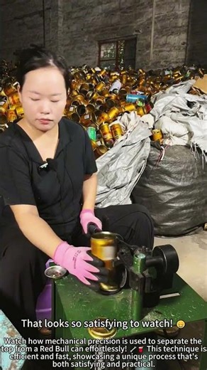 Mechanical Cut: Red Bull Can Top Separation 🔧🥤