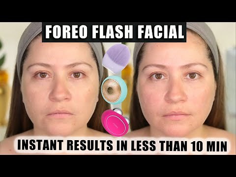 FOREO FLASH FACIAL IN LESS THAN 10 MIN | Real time Tutorial, tips and before & afters results