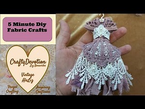 Vintage dress, 5 minute DIY Crafts, Miniature dress Christmas Ornaments, Shabby dress kit, how to